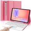 IVEOPPE Cover Tastiera per Samsung Galaxy Tab S10 Lite/S10 FE/S9 FE 10.9/S9 11 | Touchpad Magnetico Staccabile Keyboard, Italiano QWERTY, Custodia Tastiera Trackpad Bluetooth con Portapenna, Rosa fucsia