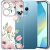 Choeeu ChoosEU Trasparente Cover per Xiaomi Redmi Note 14 4G (EU), Rosa Tulip | Sottile TPU Silicone Trasparente Custodia, Disegni Colorate Fiore Fiori Motivo, per Ragazza, Antiurto Protettiva Morbido Case