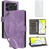IUQXU Cover per ZTE Blade A76 4G Libro con Vetro Temperato VIO | Blocco RFID,Antiurto,Supporto,Custodia in Pelle Portafoglio per ZTE Blade A 76 BladeA76 4G
