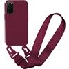 MBSLFY Cover Cordino per Samsung Galaxy S20 Plus Custodia con tracolla, Regolabile Cellulare con Collana TPU Corda Silicone con Practical Stylish Custodia telefono - Rosso