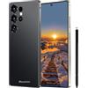 Maustron Smartphone Maustron G26Ultra con Android 14 e 4G | 256 GB di memoria | Schermo HD+ da 7,3 pollici | Cellulare moderno per l'uso quotidiano (nero)