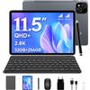 TABWEE Tablet 11 Pollici in Offerta con Tastiera, 2.8K QHD+, Helio G100 | Android 16 Tablet con Sim, 32 GB RAM+256 GB ROM, 8000 mAh, 13 MP+8 MP, Widevine L1, Gemini AI (Garanzia di 4 Anni)