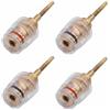 Kirunvia 4 Spine a Banana Femmina 4mm verso Spina 2mm Flessibile per Diffusori HiFi | Rame Puro Placcato Oro Anticorrosione, Installazione Senza Attrezzi, Polarità Rosso/Nero, per Amplificatori e Home Cinema