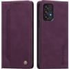 rongki Custodia per Samsung Galaxy A53 5G, Cover in Pelle Sintetica Portafoglio con Slot per Carte, Supporto, Chiusura Magnetica, Antiurto Case per Samsung A53 5G, Viola