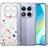 Choeeu ChoosEU Trasparente Cover per Xiaomi Redmi Note 14 Pro 5G, Blu Rosa | Sottile TPU Silicone Trasparente Custodia, Disegni Colorate Fiore Fiori Motivo, per Ragazza, Antiurto Protettiva Morbido Case