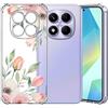 Choeeu ChoosEU Trasparente Cover per Xiaomi Redmi Note 14 Pro 4G, Rosa Tulip | Sottile TPU Silicone Trasparente Custodia, Disegni Colorate Fiore Fiori Motivo, per Ragazza, Antiurto Protettiva Morbido Case