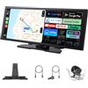 OTTOCAST OttoScreen AI di 2ª Gen Schermo CarPlay Auto da 11,4 con Gemini AI | Gemini AI, Google Play, 1920 × 720 a 60 FPS, CarPlay/Android Auto wireless, GPS integrato, schermo diviso e retrocamera 1080P