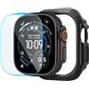 Spigen Lock Fit Cover con Pellicola per Apple Watch Ultra | Custodia robusta in TPU e PC con vetro temperato 9H antigraffio per Apple Watch Ultra 4/3/2/1 49mm - Nero