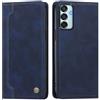 rongki Custodia per Samsung Galaxy M52, Cover in Pelle Sintetica Portafoglio con Slot per Carte, Supporto, Chiusura Magnetica, Antiurto Case per Samsung Galaxy M52, Blu scuro