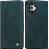 rongki Custodia per Samsung Galaxy A32 5G/M32 5G, Cover in Pelle Sintetica Portafoglio con Slot per Carte, Supporto, Chiusura Magnetica, Antiurto Case per Samsung A32 5G/M32 5G, Verde scuro