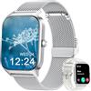 LODIMEKE Smartwatch per Apple Samsung Android, Chiamate e WhatsApp | 1.85 Orologio Uomo Donna con Pressione Sanguigna, Frequenza Cardiaca, Sonno, 100+ Sports Contapassi, Assistente AI