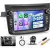 Hodozzy 【2+32G】Hodozzy Carplay Autoradio per Alfa Romeo Mito 2008-2016, 7 Pollici Schermo IPS Stereo Auto Bluetooth 5.0 con Android Auto/EQ/GPS/Wifi/RDS/USB/SWC+Telecamera Posteriore,Nera