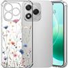 Choeeu ChoosEU Trasparente Cover per Honor 400 Lite 5G con Fiori, Blu Rosa | Sottile TPU Silicone Trasparente Custodia, Disegni Colorate Fiore Fiori Motivo, per Ragazza, Antiurto Protettiva Morbido Case