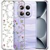 Choeeu ChoosEU Trasparente Cover per Xiaomi Redmi Note 15 5G con Fiori, Colorata | Sottile TPU Silicone Trasparente Custodia, Disegni Colorate Fiore Fiori Motivo, per Ragazza, Antiurto Protettiva Morbido Case