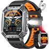 LIGEON 1400 mAh Smartwatch Uomo 20 Giorni Autonomia Grande Batteria 2,0″ HD Orologio Chiamate Bluetooth,Monitor Frequenza Cardiaca/Sonno/Lampada LED,2 Caricabatterie,Orologio Fitness,Nero