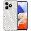 Choeeu ChoosEU Trasparente Cover per Realme C53 / C51 / Note 50, Bianco Giallo | Sottile TPU Silicone Trasparente Custodia, Disegni Colorate Fiore Fiori Motivo, per Ragazza, Antiurto Protettiva Morbido Case