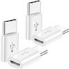PhoneThrone Adattatore Micro USB a USB C (4 Pezzi), Compatibile con Samsung Galaxy, Cellulari di Tipo-C, Tablet e Altro (4 Bianco)