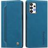 rongki Custodia per Samsung Galaxy A72, Cover in Pelle Sintetica Portafoglio con Slot per Carte, Supporto, Chiusura Magnetica, Antiurto Case per Samsung Galaxy A72, Azzurro