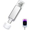Lathurna Chiavetta USB C 512 MB argentata, USB Type-C e USB 2.0 2 in 1, compatibile OTG, chiavetta USB a doppia interfaccia per smartphone, tablet e PC, compatta e portatile