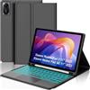 FOGARI Per Xiaomi Redmi Pad 2 2025 e Redmi Pad SE 2023 11 Pollici Cover Tastiera | Custodia Tastiera Bluetooth Rimovibile con Retroilluminazione 7 colori e Touchpad, Keyboard Wireless Portatile, Verde