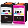 B BunToner 305 XL - Cartucce di ricambio per HP 305, colore nero e a colori | Compatibile con HP DeskJet 2820E 4220E 2700 2720E 4120E 2720 2800E 4100 2710 Envy 6020E 6000 6032E 6420E 6010 6020 6400 6032