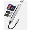 zoyuzan Lettore di schede SD USB C Hub Adattatore su MacBook Scheda Micro SD OTG 3.0 Port Splitter Docking Presa Cavo Cellulare per iPhone 17 16 15 Pro Max per Apple iPad Compatibile con Samsung