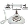 TelPal Telefono fisso con filo retrò, TelPal bianco, classico, vintage, stile vintage, per casa e ufficio, telefono antico con cavo, regalo per anziani (pulsante rotante)