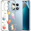 Choeeu ChoosEU Trasparente Cover per Xiaomi Redmi Note 15 4G / 5G con Fiori, Gatto | Sottile TPU Silicone Trasparente Custodia, Disegni Colorate Fiore Fiori Motivo, per Ragazza, Antiurto Protettiva Morbido Case