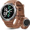 Ddidbi Smartwatch Uomo Donna con Effettua o Risposta Chiamate, 1.39 Militare Orologio Smartwatch, Sonno Cardiofrequenzimetro, 110+ Modalità Sportive Fitness Tracker, IP68 Smart Watch Android iOS (Marrone)
