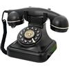 TelPal Telefono fisso retrò per la casa, TelPal con filo nero vecchio stile telefono, telefono antico pulsante anni '30, telefono vintage con pulsante grande, cassaforte interruzione di corrente, pulsante di