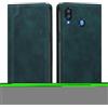 rongki Custodia per Samsung Galaxy A20/A30/M10S, Cover in Pelle Sintetica Portafoglio con Slot per Carte, Supporto, Chiusura Magnetica, Antiurto Case per Samsung A20/A30/M10S, Verde scuro