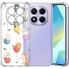 Choeeu ChoosEU Trasparente Cover per Xiaomi Redmi Note 14 Pro 4G con Fiori, Gatto | Sottile TPU Silicone Trasparente Custodia, Disegni Colorate Fiore Fiori Motivo, per Ragazza, Antiurto Protettiva Morbido Case