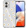 Choeeu ChoosEU Trasparente Cover per Motorola Moto G54 5G / G64 5G, Bianco Giallo | Sottile TPU Silicone Trasparente Custodia, Disegni Colorate Fiore Fiori Motivo, per Ragazza, Antiurto Protettiva Morbido Case