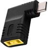 Flomiara Adattatore quadrato DC femmina a USB C maschio ad angolo di 90 | Slim Tip DC Input Type C Convertitore 65W PD Caricatore Notebook Alimentatore Convertitore Adattatore di Corrente per