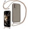 LEHEHE Cover per Samsung Galaxy A07 5G / 4G / M07 / F07 con Cordino Regolabile, Custodia Telefono a Tracolla e da Collo TPU Silicone Morbido Antiurto Cover Protezione Fotocamera-Marrone