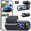 GKU Dash Cam 4K+4K anteriore e posteriore, sensore STARVIS 2 | Scheda SD da 128 GB inclusa, telecamera da cruscotto con GPS, controllo vocale, visione notturna, modalità parcheggio 24h