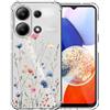 Choeeu ChoosEU Trasparente Cover per Xiaomi Redmi Note 13 4G con Fiori, Blu Rosa | Sottile TPU Silicone Trasparente Custodia, Disegni Colorate Fiore Fiori Motivo, per Ragazza, Antiurto Protettiva Morbido Case