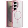 IMEIKONST Magnetica Cover per Samsung Galaxy S22 Ultra, Compatibile con MagSafe, Custodia Trasparente Protettiva di Grado Militare Sottile Antiurto Case per Samsung S22 Ultra. Rosa XDCX