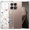 Choeeu ChoosEU Trasparente Cover per Xiaomi Mi 15T / 15 T con Fiori, Blu Rosa | Sottile TPU Silicone Trasparente Custodia, Disegni Colorate Fiore Fiori Motivo, per Ragazza, Antiurto Protettiva Morbido Case