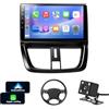 LSLYA Autoradio 2 DIN per Peugeot 207 2006-2015 con Android Auto Wireless CarPlay 9 pollici con Navigatore Telecamera Posteriore Bluetooth SWC FM Spotify Podcast USB Mic Telecamera Retromarcia