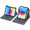 SCIMIN Custodia girevole a 360 gradi con tastiera Bluetooth per iPad da 10,2 di settima generazione/iPad 8a generazione/iPad 9a generazione, tastiera retroilluminata staccabile e mouse trackpad