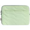 Indrnif Borsa per computer portatile da 14 pollici con scomparto, materiale rinforzato in memory foam e motivo a onde, design trapuntato creativo, compatibile con MacBook Air 15 M5 M4 M3 M2 2023-26 (verde