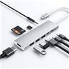 RREAKA Adattatore USB C HUB per iPad Pro 9 in 1 per iPad Pro M4 M2 M1 13 12.9 11 pollici per iPad Air con 4K HDMI, ricarica USB-C PD, lettore di schede SD/Micro SD, USB 3.0, jack audio da 3,5 mm