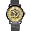 LOUIS XVI Versailles 2.0 Automatico 1932 - Ø 43,5 mm - Orologio da uomo - Impermeabile - Orologio scheletro - Cinturino Nero - Quadrante Oro - Orologio automatico, Nero