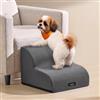 Feandrea Scaletta per Cani, 2 Gradini in Schiuma, Antiscivolo | Rampa, 40 x 40 x 30 cm, Impermeabile, per Letto, Grigio Ardesia, Collezione Baddi, PPS042GN01