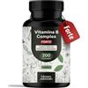 Bloom Naturals Beauty Supplements Vitamina B Complex Compresse - 200 Compresse | Complesso Vitamine Gruppo B (B1, B2, B3, B5, B6, B7, B9, B12) con Colina & Inositolo - Vegano - Prodotto in Germania