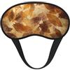 YWSOTRE Lino autunnale marrone beige foglie dorate, Maschere per occhi intere, maschere per occhi che bloccano la luce, cuffie oscuranti per dormire