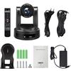 HUIOP Telecamera PTZ,Telecamera PTZ per conferenze 1080P 2.1MP HD Zoom ottico 20X Telecamera per videoconferenza Webcam con telecomando Interfaccia multimediale ad alta definizione USB Uscita LAN per