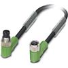 Phoenix Contact "Cavo di collegamento M8/M8 1xpin/1xpresa angolata 3/3 pin codifica A, 48V, 4A, numero di conduttori 3, lunghezza 0,3 metri Lato design 1 1xM8 pin angolato"