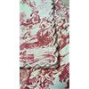 RICAMI FIORENTINI BALDI Runner/Striscia in Spesso Cotone 100% Panama, rifinitura con smerlo. Anche su Misura. Prodotto Artigianale Toscano. (Toile de jouy Rosso, 50x120)